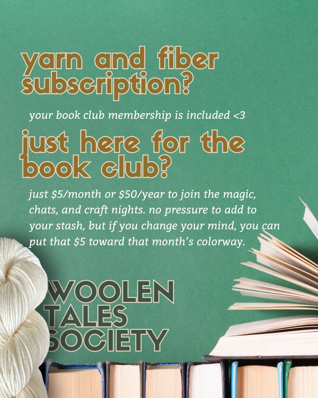 Woolen Tales Society Monthly Subscription // 2026 Hand-Dyed Yarn and Fiber Club