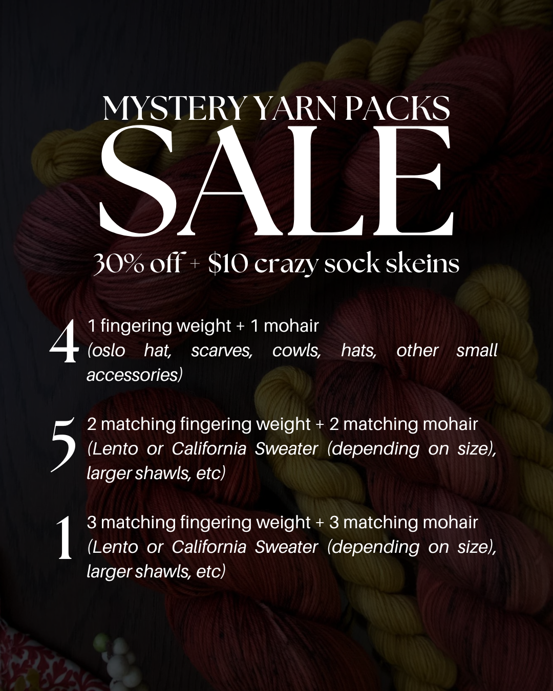 Mystery Yarn Packs // in stock SALE // all sales final