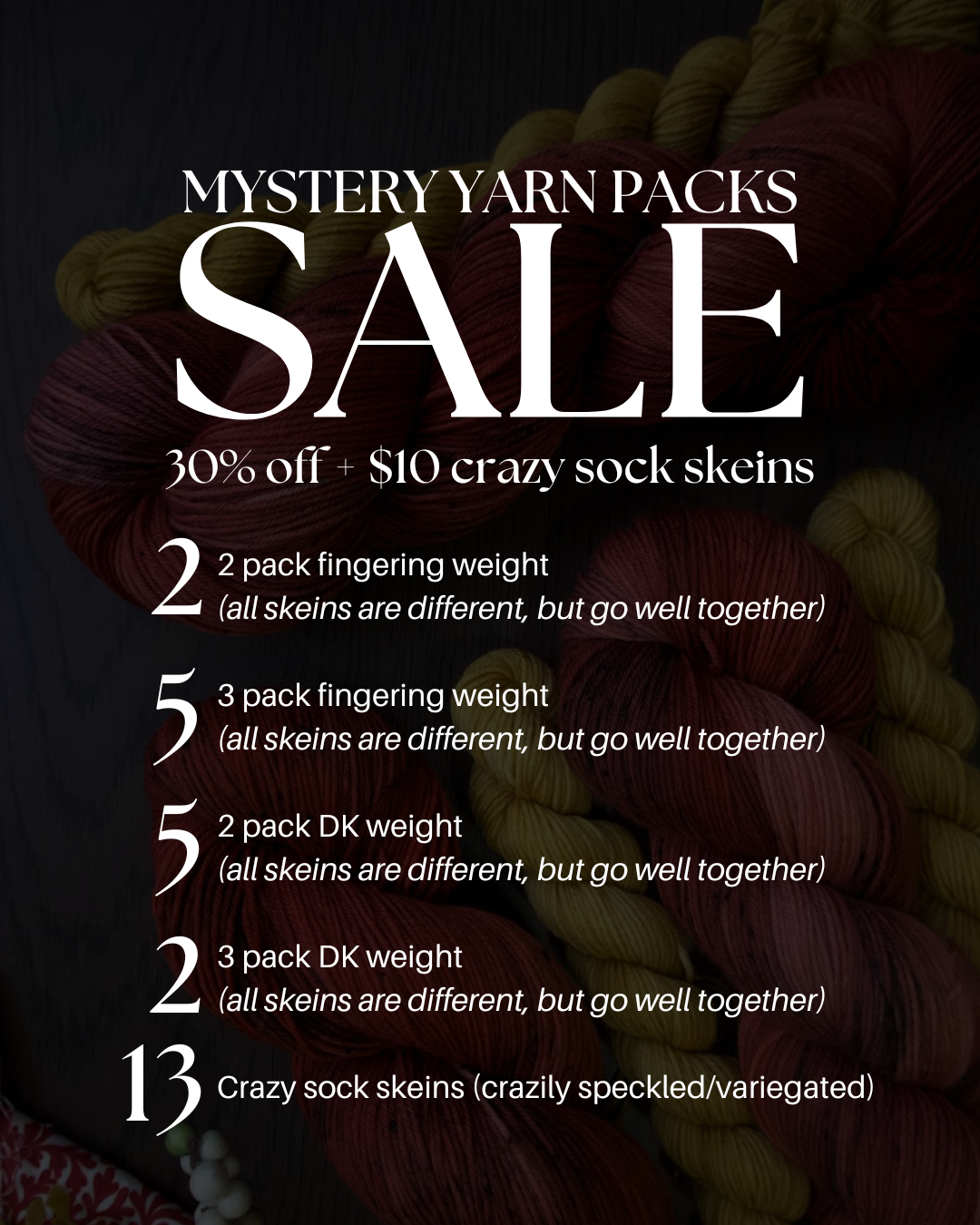 Mystery Yarn Packs // in stock SALE // all sales final